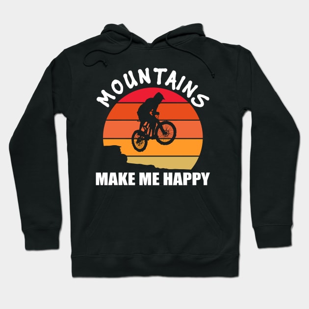 Mountains Make Me Happy Dirt Bike Retro Vintage Hoodie by vnteees1